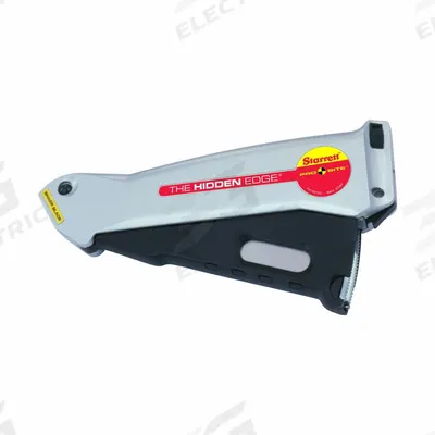 LS STARRETT CO Utility Knife: 9 in Overall Lg, Plain, 3 in Overall Wd, Aluminum, Silver - Automatic Retracting Utility Knives