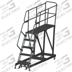 BALLYMORE Mobile Work Platform: 4.2 ft Platform Ht - Max, 24 in x 72 in, Steel, 800 lb Load Capacity (MPN SEP5-2472). Key specifications — Folding: Not Foldable; Mobility: Rolling; Brand: BALLYMORE; Color: Gray; Height Adjustability: Fixed Height; Includes Handrails: Handrails Included; Locking Mechanism: Foot-Activated Step Lock; Handrails: Includes Handrails.