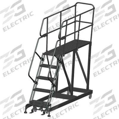 BALLYMORE Mobile Work Platform: 4.2 ft Platform Ht - Max, 24 in x 72 in, Steel - Manual-Lock Rolling Single-Access Platforms