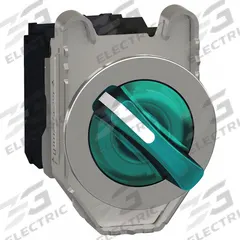 SCHNEIDER Selector Switch: 30 mm Panel Mounting Size, 2 Positions, Short Lever, 1NO/1NC, Metallic (MPN XB4FK123B5). Key specifications — AC Contact Rating: 1.2 A @ 600 V; Action: Maintained/Maintained; Cam: No Cam Included; DC Contact Rating: 0.1 A @ 600 V; Hazardous Location Specification: Not Rated; Operator Head Material: Plastic; Operator Head Type: Short-Handled Knob; Operator Illumination: Illuminated.
