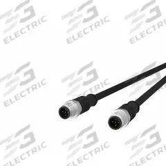 Sensor Cable: M12 Male Straight X M12 Male Straight, 5 Pins, Black, PUR, 1 m Cable Lg (MPN 142MDA11010). Key specifications — Cable Jacket Color: Black; End 1 Gender: Male; End 1 Mounting Orientation: Straight; End 2 Gender: Male; End 2 Mounting Orientation: Straight; End 2 Connection Type: M12; IP Rating: IPX7; Brand: METZ CONNECT.