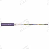 CHAINFLEX Bus Cable: (4) 24 AWG (0.25), TPR, Order by the Foot, Ethernet/CAT5, Red (MPN CFBUS-LB-040). Key specifications — Bus System: Ethernet/CAT5; Conductor Grouping: (4) 24 AWG; Minimum Bend Radius Factor - Fixed: 4 x OD; Minimum Bend Radius Factor - Flexible: 6 x OD; Shielding: Shielded; Brand: CHAINFLEX.