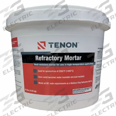 TENON Refractory Mortar: Refractory Mortar, 10 lb Container Size, Pail