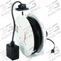 CONDUCTIX-WAMPFLER Extension Cord Reel: Ratchet Lock, 50 ft Cord Lg, 12 AWG, SJOW, 5-20R Cord Lg (MPN XA-121120305016E). Key specifications — Retractable Cord Ending NEMA Configuration: 5-20R; Feeder Cord Ending NEMA Configuration: 5-20P; Brand: CONDUCTIX-WAMPFLER.