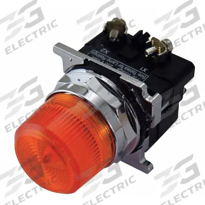 EATON Pilot Light: 30 mm Panel Mounting Size, Amber, Incandescent - Incandescent Pilot-Lights