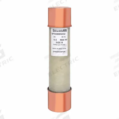 MERSEN Medium Voltage Fuses: 9F60 Series, R-Rated, 5.5 kV AC, 2 A, Gen Purpose - Fast-Acting & General-Purpose Cylindrical Fuses