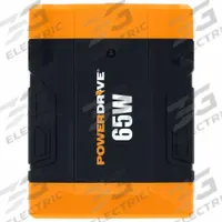 POWERDRIVE Inverter: Modified Sine Wave, Cigarette Lighter Input, 65 W Continuous Output Power (MPN PWD65). Key specifications — Brand: POWERDRIVE; DC Connection: Cigarette Lighter Input; Input Voltage: 10 to 15V DC; Inverter Output Form: Modified Sine Wave; Output Frequency: 58 to 62 Hz; Output Voltage: 115VAC.