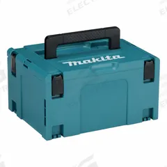 MAKITA Tool Case: 15 1/2 in W 5/16 in D 8 1/2 in H, Plastic, Teal, Hinged Lid, 0 Compartments (MPN 197212-5). Key specifications — attr1116905: Teal; attr1116917: Hinged; attr1116946: MAKITA; attr1116904: Latch.