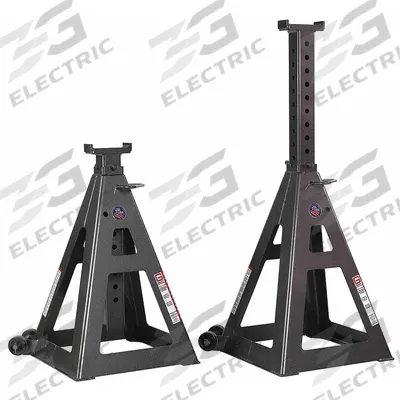 GRAY Vehicle Stand: Pin Adjustment, 35 ton Load Capacity, 33 1/4 in Max Extended Ht - Extra-Heavy-Duty Jack Stands