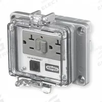HUBBELL WIRING DEVICE-KELLEMS Access Port: 12/4, 4 3/4 in (W) x 5 1/8 in (H), Plastic Cover, 2 Ports (MPN PR205E). Key specifications — NEMA Rating: 4; Manufacturer Part Number: PR205E; Brand: HUBBELL WIRING DEVICE-KELLEMS; Wallplate Type: Ethernet.