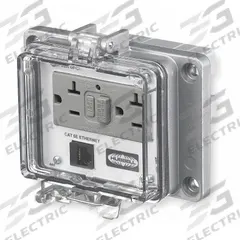HUBBELL WIRING DEVICE-KELLEMS Access Port: 12/4, 4 3/4 in (W) x 5 1/8 in (H), Plastic Cover, 2 Ports (MPN PR205E). Key specifications — NEMA Rating: 4; Manufacturer Part Number: PR205E; Brand: HUBBELL WIRING DEVICE-KELLEMS; Wallplate Type: Ethernet.