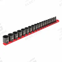 TEKTON Impact Socket Set: 3/8 in Drive Size, Small Set (0-50 pieces) Set Size, 19 Pieces, Metric (MPN SID91114). Key specifications — attr1204251: TEKTON; attr1215453: 3/8 in; attr1215454: 6 mm to 24 mm; attr1224229: Friction.