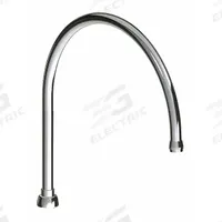 CHICAGO FAUCETS Spout: Spout, Gooseneck, Std Spout, Brass, Polished Chrome, Laminar, UNEF (MPN GN12ARGDJKABCP). Key specifications — Includes: Mounting Hardware; Product Type: Spout; Spout Style: Standard; Body Material: Brass; Color/Finish: Polished Chrome; Brand: CHICAGO FAUCETS.