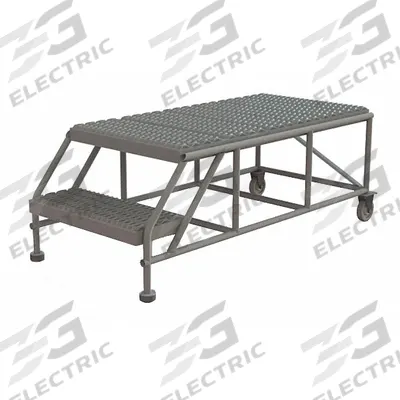 TRI-ARC Mobile Work Platform: 1.7 ft Platform Ht - Max, 24 in x 47 in, Steel - Tilt-&-Move Rolling Single-Access Platforms