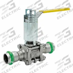 APOLLO Ball Valve: 1 1/2 in, Stainless Steel, Straight Valve Body, Press x Press, Three-Piece, Lever (MPN 123457459). Key specifications — Brand: APOLLO; Handle: Lever.