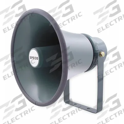 SPECO TECHNOLOGIES PA Weatherproof Speaker: Powered, 1-Way, 8 ohm Impedance - Horn Speakers