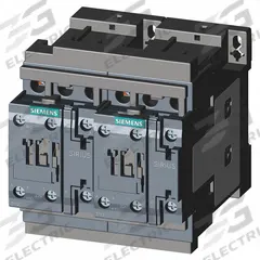 SIEMENS IEC Magnetic Contactor: Reversing, 3 Poles, 3NO Contacts, 38 A, 24V DC Coil (MPN 3RA23288XB301BB4). Key specifications — Brand: SIEMENS; Integrated Surge Suppression: No.