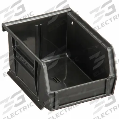 QUANTUM STORAGE SYSTEMS Hang and Stack Bin: 4 1/8 in x 5 3/8 in x 3 in, Black - Recycled Plastic Bins