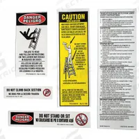WERNER FG Stepladder Safety and Instructions Labels: Fits Werner Brand (MPN LFS100). Key specifications — For Use With Grainger Item Number: 4XP38; For Use With Mfr. Model Number: T6208; Fits Brand: Werner; Product Type: FG Stepladder Safety and Instructions Labels; Brand: WERNER.