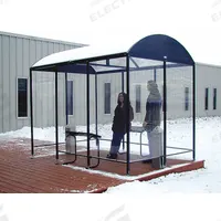 Smoking Shelter: Unassembled, 4 Sides, 124 in x 42 in x 95 in, Aluminum, Black (MPN NBS0412FS). Key specifications — Brand: NO BUTTS BIN CO.; Frame Material: Aluminum; Finish: Powder-Coated.
