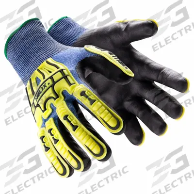 HEXARMOR Safety Gloves: XS ( 6 ), ANSI Cut Level A4, ANSI Impact Level 2, Palm, Dipped - Medium-Duty Cut-Resistant Gloves with Foam Nitrile Coating & Impact Protection