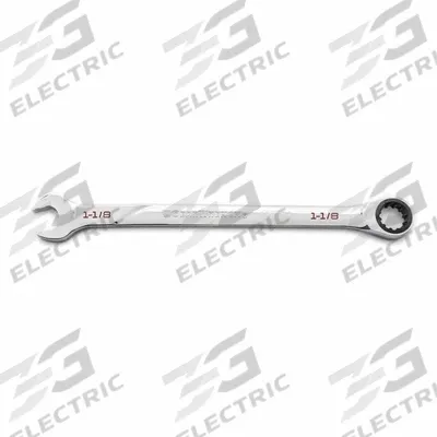 GEARWRENCH Combination Ratcheting Wrench: Alloy Steel, Full Polish Chrome, 1 1/8 in Head Size - SAE 12-Point Ratcheting Combination Wrenches