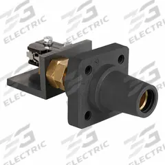 Single Pole Receptacle: Black, Straight Taper Nose Mating, Threaded Stud Termination, 400 A (MPN 16RSW-UE). Key specifications — Series: 16; Receptacle Gender: Female; Brand: LEVITON.