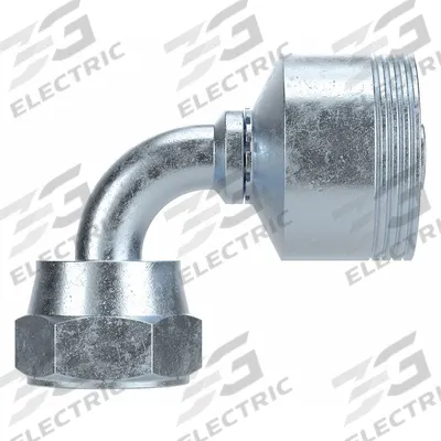 PARKER Hydraulic Crimp Fitting: Steel x Steel, 90° Elbow, -12 For Hose Dash Size - Parker Crimp Hydraulic Hose Fittings with Metric Connection