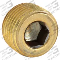 PARKER Plug: Hex Drive Cored Plug, 3/8 in, NPT Threaded, 1,000 psi, 15/32 in Lg, C36000 Brass (MPN 219P-6). Key specifications — Maximum Operating Pressure: 1,000 psi.