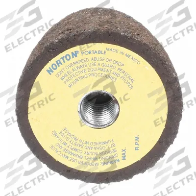NORTON Grinding Cone: Type 16, 2 3/4" x 3 1/2" x 5/8"-11, Zirconia Alumina, 16 Grit - High-Performance Grinding Cones & Plugs for Stainless Steel & Nickel Alloys
