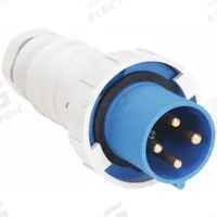 BRYANT Pin and Sleeve Plug: Blue, 250V AC, Three Phase, 60 A, 3 Pole, 4 Wire, IEC Grounding (MPN BRY460P9W). Key specifications — Brand: BRYANT.