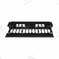 PANDUIT Horizontal Single-Sided Manager: Horizontal, 2 U, Single Side Sides, 6 1/4 in Overall Dp (MPN NMF2). Key specifications — Color: Black; Includes: Manager; Orientation: Horizontal; Brand: PANDUIT; Material: Plastic; Number of Sides: Single Side; Product Type: Single-Sided Manager.