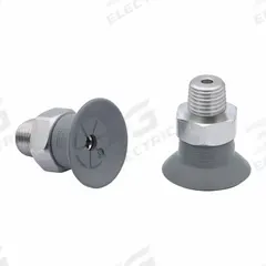 SCHMALZ Vacuum Pad Assembly: 1/8 in NPT, 28.2 mm Pad Dia, NBR, 55 A, Gray, 17.2 mm Pad Ht (MPN 10.01.01.15031). Key specifications — attr1019168: 55 A; attr1019165: 10.01.01.15031; attr1019167: SCHMALZ; attr1019180: Gray.