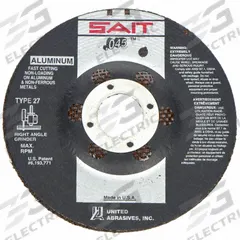 SAIT Depressed Center Cut-Off Wheel: Type 27, 6" x 0.045" x 7/8", Aluminum Oxide, 46 Grit, A46N (MPN 22360). Key specifications — Series: A46N; Brand: UNITED ABRASIVES-SAIT.
