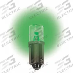 APPROVED VENDOR Compact LED Bulb: LED, Miniature Bayonet (BA9s), (T) Tubular, T3-1/4, 3T4/48V, Green (MPN LM1048MB-G). Key specifications — Light Color: Green; Trade Number: 3T4/48V; Voltage: 48V AC; Brand: APPROVED VENDOR; Bulb Shape: T3-1/4.
