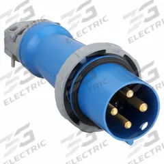 HUBBELL Pin and Sleeve Plug: Blue, 250V AC, Three Phase, 100 A, 3 Pole, 4 Wire, IEC Grounding (MPN HBL4100P9W). Key specifications — Brand: HUBBELL.