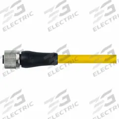 Cordset: M12 Female Straight X Bare Wire, 5 Pins, Yellow, TPE, 5 m Cable Lg, 12 A Max Current (A) (MPN 7700-P4221-U0D0500). Key specifications — Cable Jacket Color: Yellow; End 1 Gender: Female; End 1 Mounting Orientation: Straight; End 2 Connection Type: Bare Wire; IP Rating: IP67; Brand: MURRELEKTRONIK; Wire Size: 16 AWG; Cable Jacket Material: TPE.