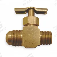 WEATHERHEAD Needle Valve: Inline Valve Body, Brass, 1/8 in Pipe Size, Flare x MIP, For Water Media (MPN 630). Key specifications — For Media: Water; Seal Material: Metal; Brand: WEATHERHEAD; Connection Gender - Side 2: Male; Connection Type - Side 1: Flare; Connection Type - Side 2: IPS; Connection Type: Flare x MIP.