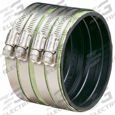 IDEAL CLAMPS Flexible Pipe Straight: Neoprene, For 10 in Pipe, Iron - Shielded Flexible Transition Couplings