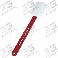 CRESTWARE Spatula: 16 in Overall Lg, Silicone Blade, Plastic Handle, 2 3/4 in Blade Wd (MPN PS16H). Key specifications — Brand: CRESTWARE; Blade Material: Silicone; Dishwasher Safe: No; Handle Material: Plastic; NSF Certified: No.