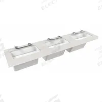 BRADLEY Wash Station: OmniDeck, Silver Mist, Terreon®, Sensor, 93 in Overall Lg, 26 in Overall Wd (MPN S93-760). Key specifications — Series: OmniDeck; Includes: Soap Dispenser; Color: Silver Mist; Brand: BRADLEY; Sink Type: Wash Station; Material: Terreon®; Sink Material: Polymer Resin.