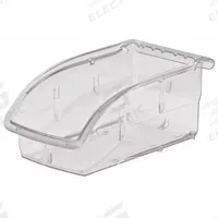 AKRO-MILS Hang and Stack Bin: 4 1/8 in x 7 3/8 in x 3 1/4 in, Clear, Label Holder Included, 305A3. Key specifications — Electrostatic Discharge: Not Electrostatic Discharge Conductive; Brand: AKRO-MILS; % Recycled Content: 0%.