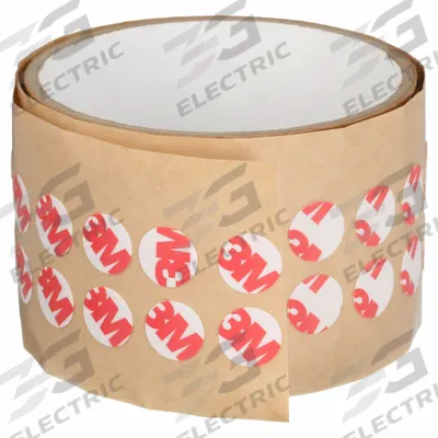 3M Film Tape: Disc, 1 in Pre-Cut Dia, 8.3 mil Thick, Acrylic, Polyester Film - Double-Sided Film Tape Discs
