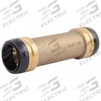 SHARKBITE Push-Fit Coupling Fitting: Straight, 1 1/2 in Pipe x 1 1/2 in Pipe Size, Brass, Coupling (MPN UXL0641). Key specifications — Brand: SHARKBITE.