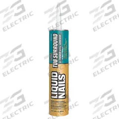LIQUID NAILS Construction Adhesive: Tub Surround & Shower Wall, 10 fl oz, Cartridge, Off White (MPN LN-915). Key specifications — Adhesive Color: Off White.