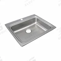 JUST MANUFACTURING Bowl Drop-In Sink: 25 in Overall Lg, 22 in Overall Wd, 6 in Bowl Dp, 1 Bowls (MPN SLADA2225A601-J). Key specifications — Brand: JUST MANUFACTURING; Color Family: Silver/Gray.