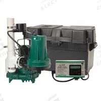 ZOELLER Sump/Battery Back-Up System: 3/10 hp, 120V AC, 19 ft Max. Head (Primary Pump), 12V DC, Male (MPN 508-0006). Key specifications — Rated Voltage (Secondary Pump): 12V DC; Brand: ZOELLER; Series: Aquanot; Primary Pump Rated Voltage: 120V AC; Switch (Primary Pump): Integral Vertical Float.
