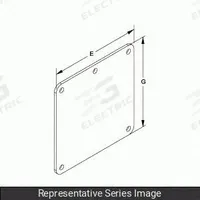 HAMMOND MANUFACTURING Wireway Cover Plate: 8 in Wd, 8 in Ht, 9 5/8 in Ht, Stainless Steel (MPN 1487EHSS). Key specifications — attr2555: HAMMOND MANUFACTURING; attr2565: Stainless Steel.