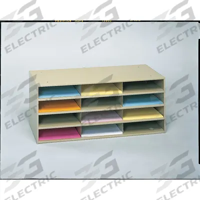 DURHAM MFG Literature and Mail Organizer: Black, 12 Compartments, 11 3/4 in Overall Dp - Literature Sorters