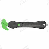 KLEVER Safety Cutter: 7 in Overall Lg, Straight Handle, Plain, Carbon Steel, Black/Green, 10 PK (MPN ECO-200XC-65EX). Key specifications — attr307620: Black/Green; attr307617: Straight; attr307618: Plain; attr307619: Carbon Steel; attr307627: Includes Tape Splitter; attr307634: Straight; attr324885: KLEVER.